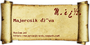 Majercsik Éva névjegykártya