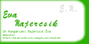 eva majercsik business card